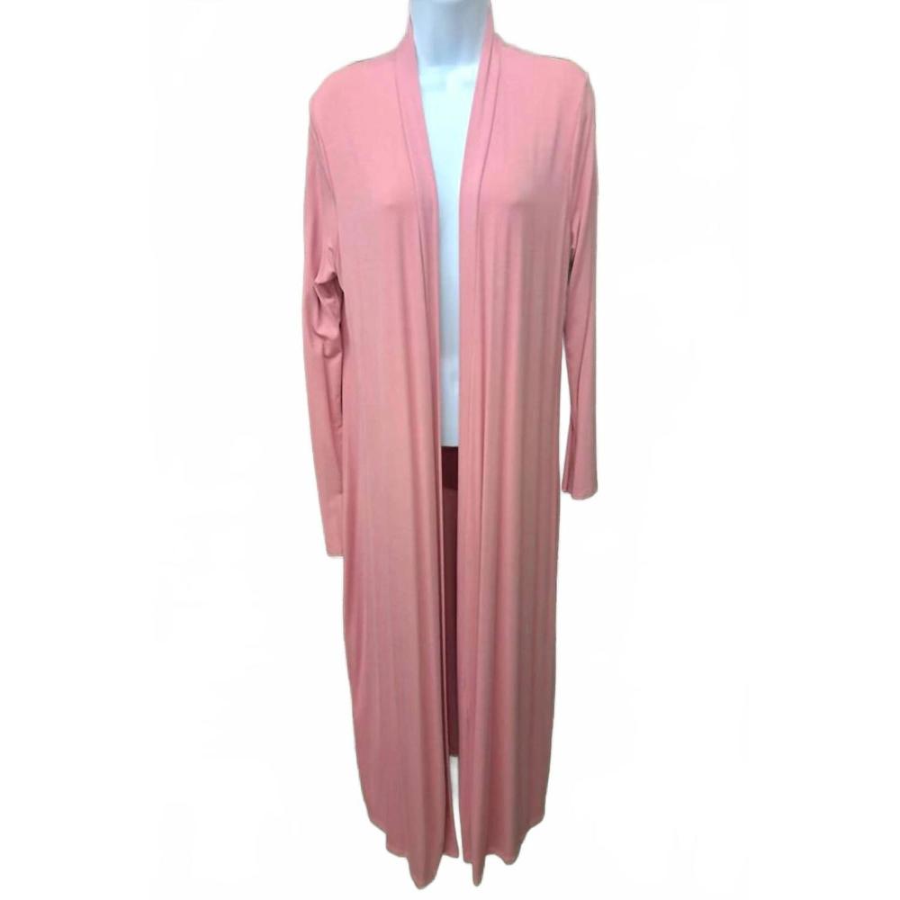 NEW K TOO women's long open cardigan in pink